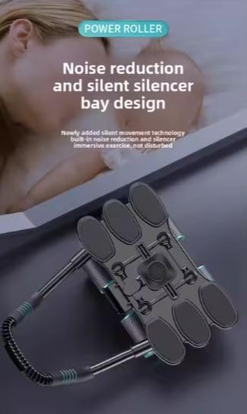 Hoplite Sports Ab Roller Wheel with Elbow Support &ndash; Power Roller Fitness Equipment for Abs, Core & Full Body &ndash; 4-Wheel Base, Silent Rebound, Anti-Slip Tires & Foldable Handles with Phone Holder - Blue image number 5