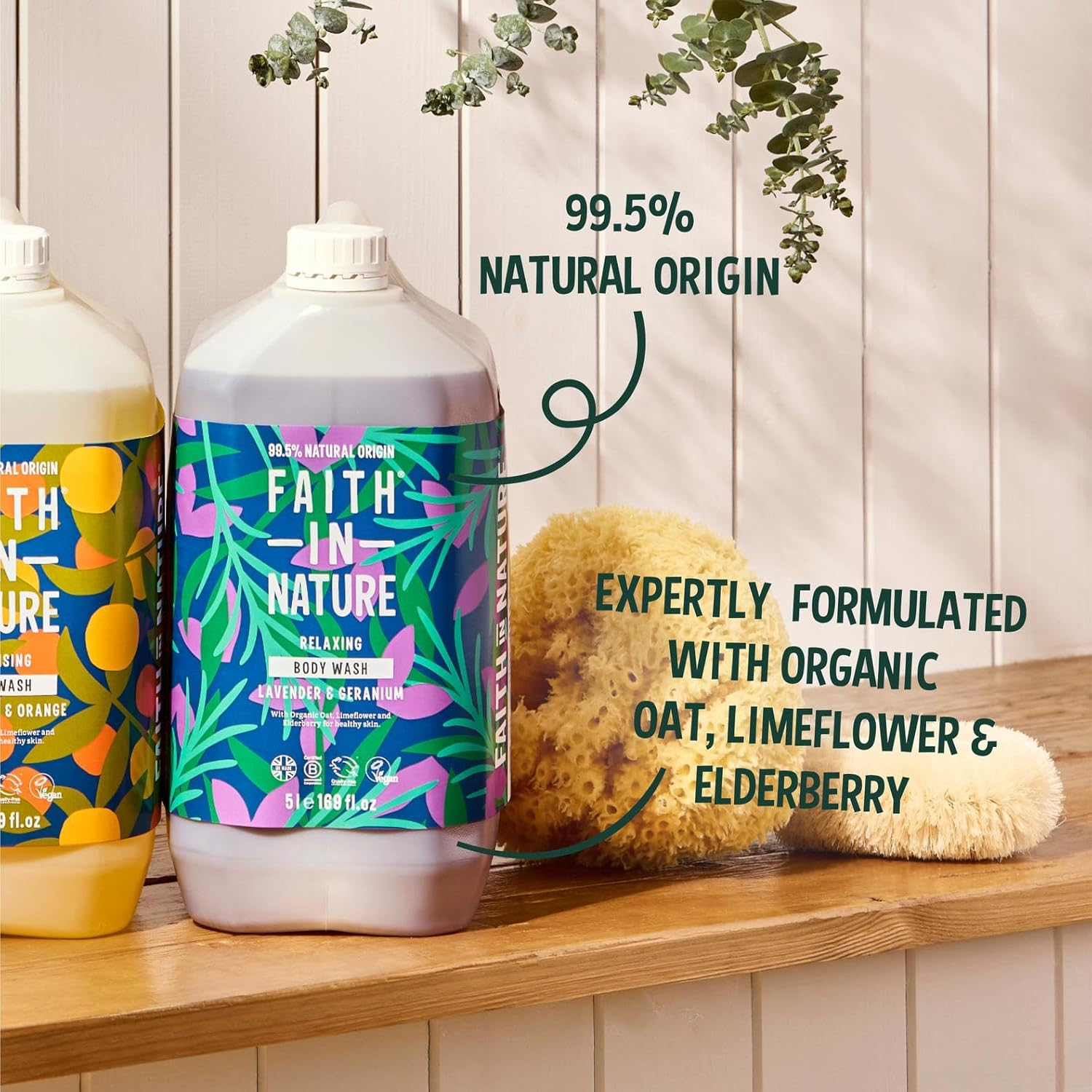 Faith in Nature Vegan Lavender & Geranium Bodywash 5 Litre image number 1