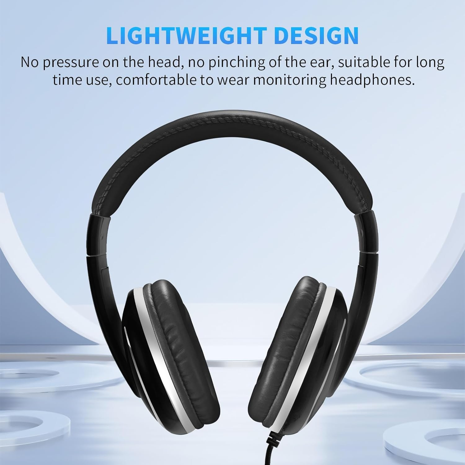 Joyo JMH-04 Over-Ear Studio Headphones Wired with 1/4 to 3.5Mm Jack Adapter for Guitar Amp, Keyboard, DJ, Laptop, PC, Mixing, and Gaming, Black