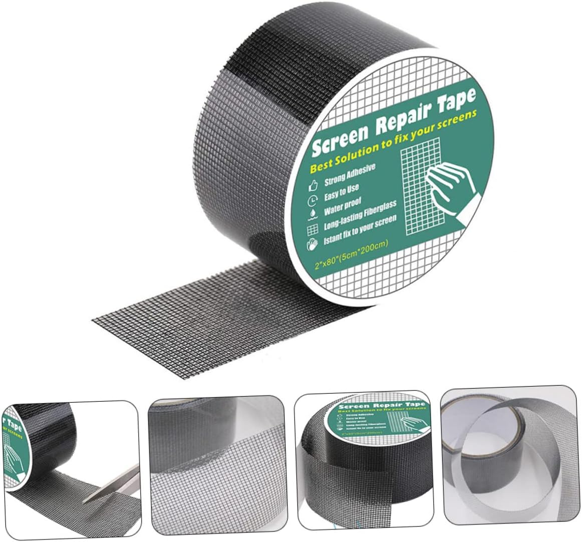Gadpiparty Black Screen Window Repair Tape Strong Self-Adhesive Glue 5Cm X 2M Mesh Patch for Door and Window Screens for Home Use image number 1