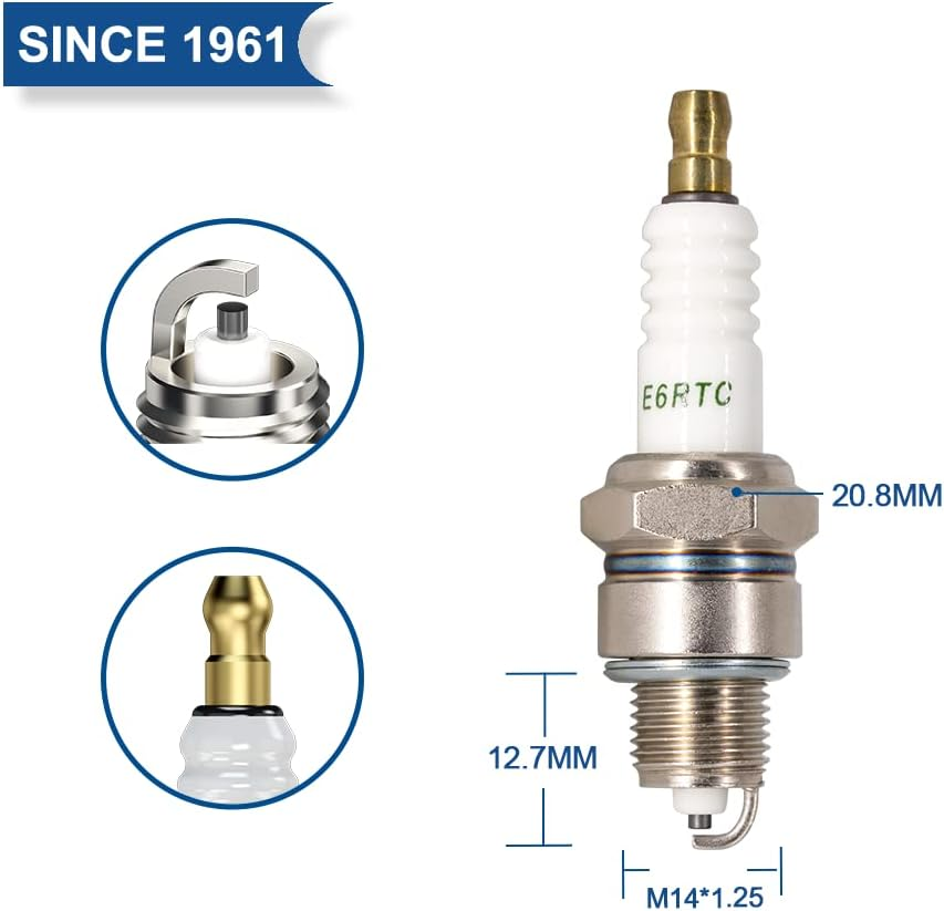 TORCH E6RTC Spark Plug Repalce for BPR6HS, for WR7BC, for RL82YC, for IWF20 W20FPR-U Spark Plug, OEM image number 3