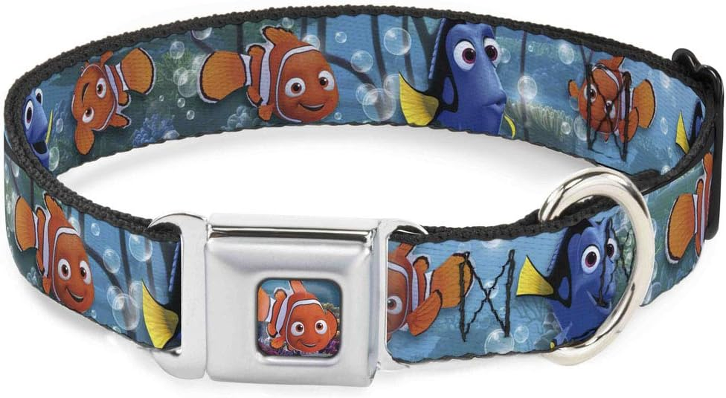 Dog Collar Seatbelt Buckle Nemo Dory Poses 18 to 32 Inches 1.5 Inch Wide image number 4