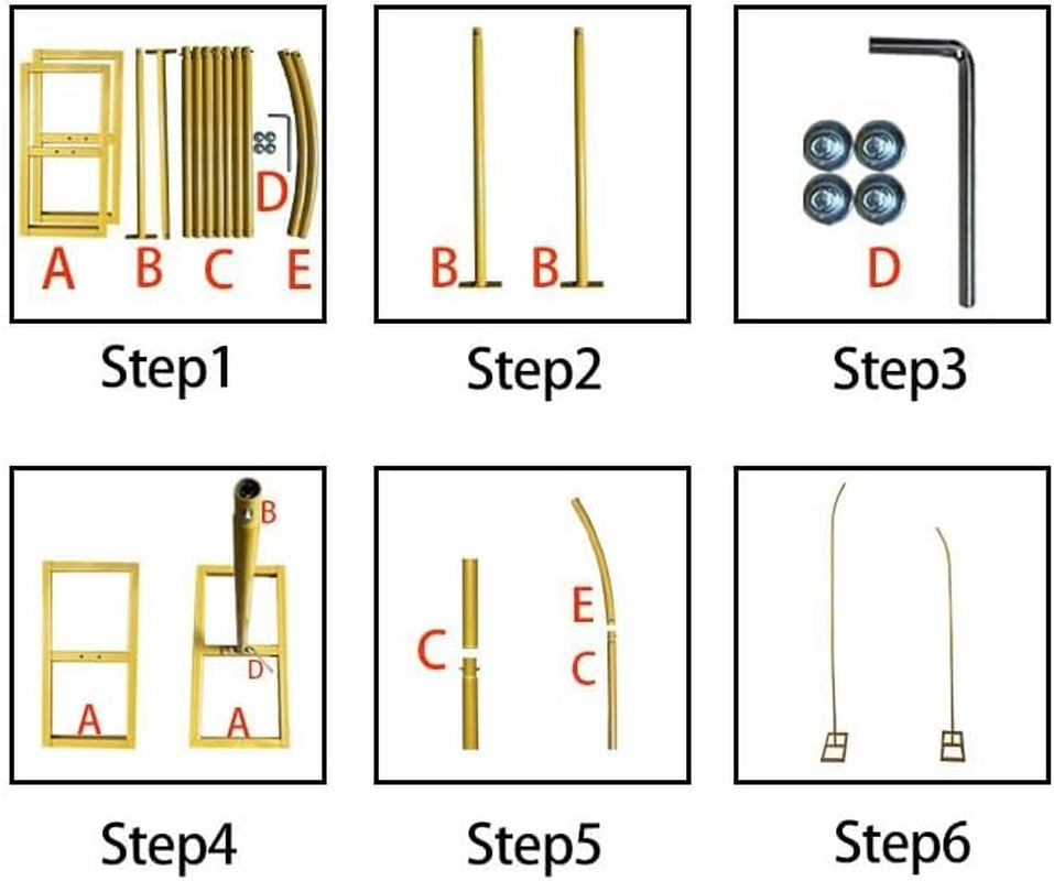 Metal Arch Backdrop Stand Set of 2 Gold Curved Top Arch Wedding Backdrop Stand, 6.72Ft (2.05M) and 7.87(2.4M)Ft Balloon Arch Frame for Ceremony, Birthday Party, Anniversary, Baby Shower Floral Stand Backdrop Decoration image number 2