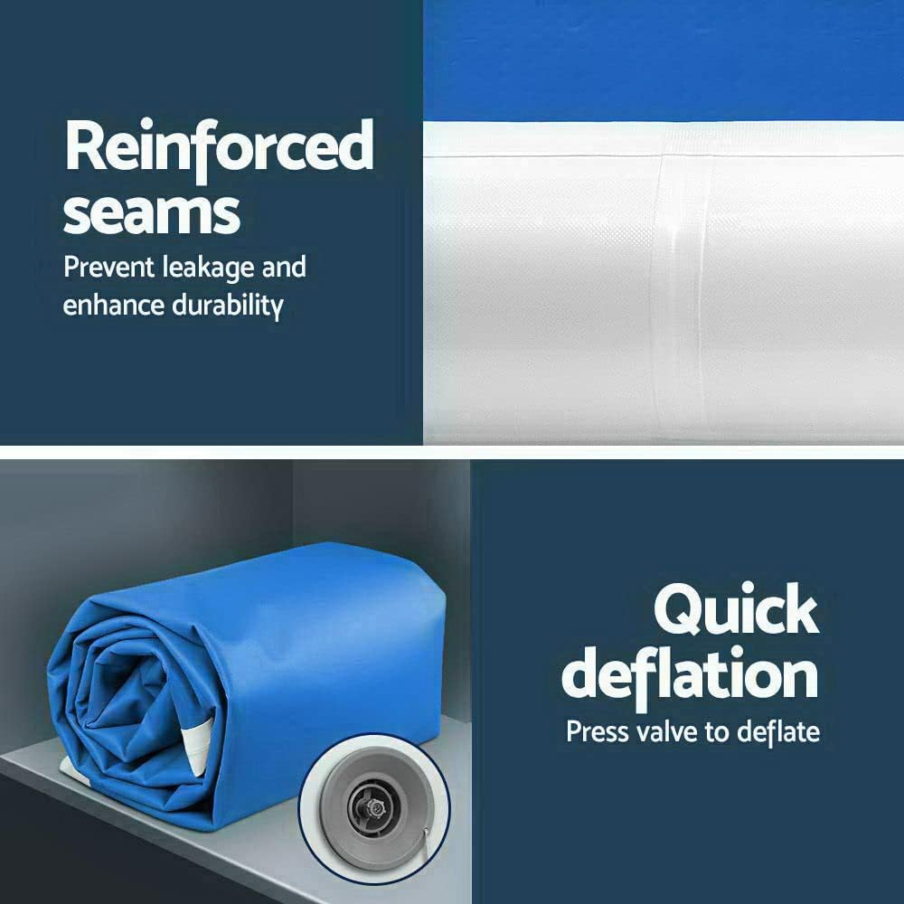 Air Track with Electric Pump Everfit 3/4/5/6M X 1M 10Cm/20Cm Thick Tumbling Airtrack Mat Inflatable Gymnastics Training Cheerleading Yoga Gym Professional Equipment - Blue 5X1X0.2M W/ Pump image number 7