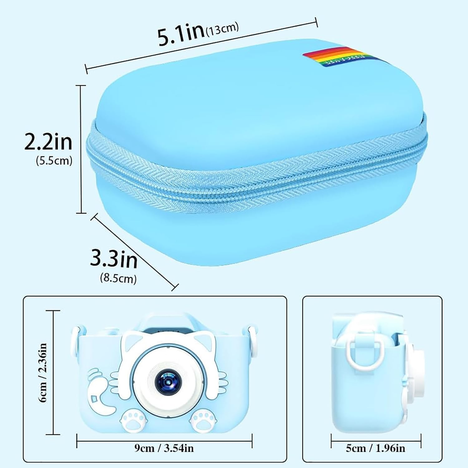 Leayjeen Kids Camera Case Compatible with Goopow Kids Camera Toys for 3-8 Years Old Boys and Girl, Kids Digital Video Camera for Gift (Blue) image number 1