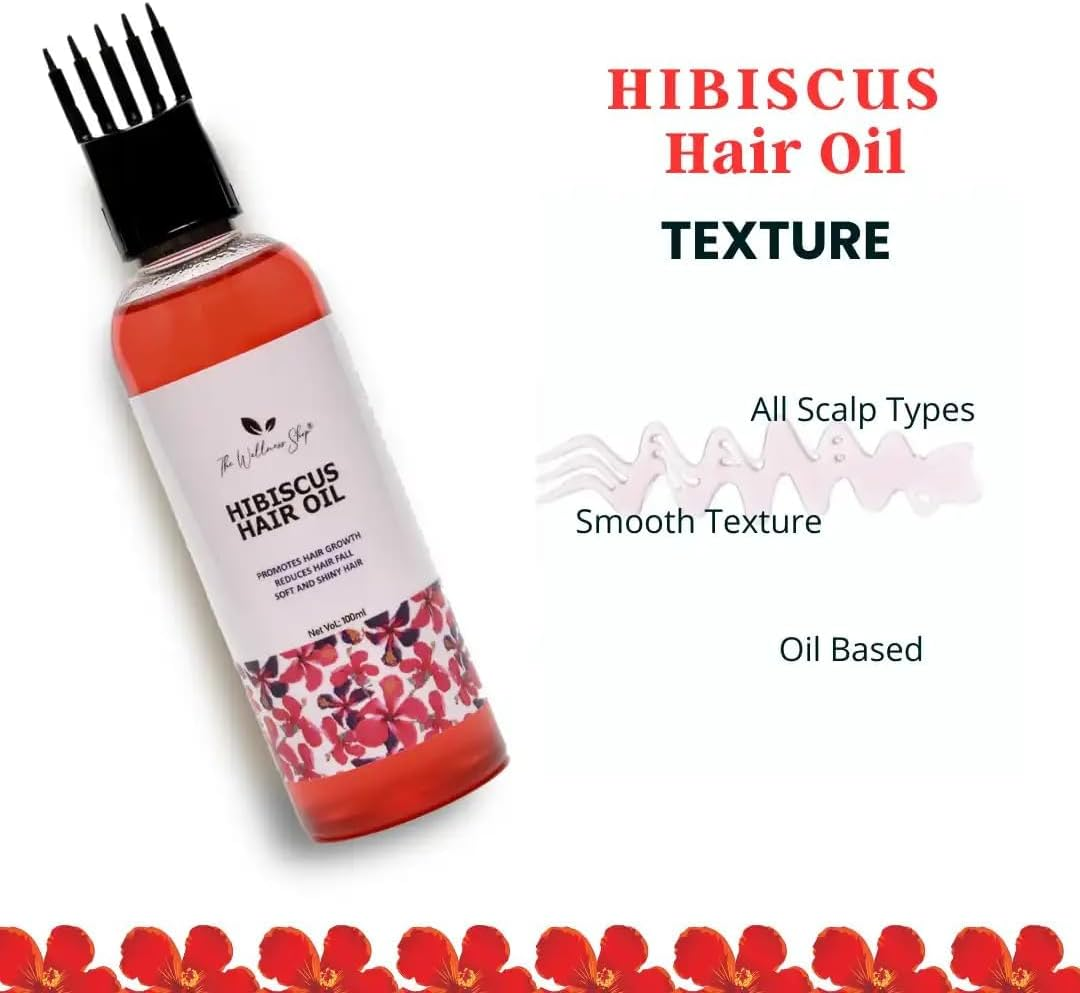 Green Velly the Wellness Shop- Hibiscus Hair Oil, Natural Promote Hair Growth Hair Oil, All Scalp Types, Dry, Reduces Hair Fall, Soft and Shiny Hair for Women 100Ml image number 1