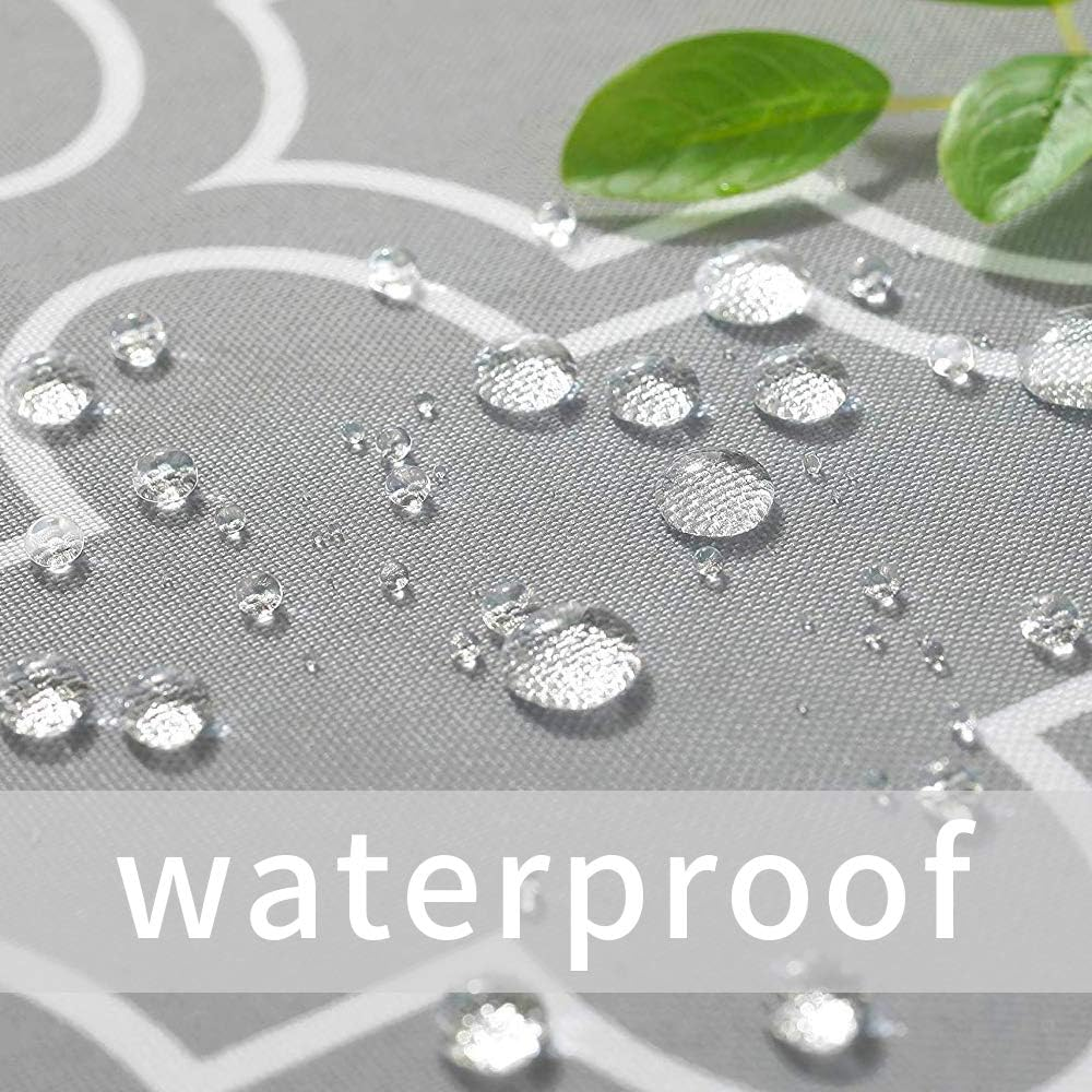 Excovip Cotton Linen Fabric Tablecloth-Washable Table Cloth-Wrinkle Free Anti-Fading,Dust-Proof Table Cover for Kitchen Dining, Party, Holiday, Christmas, Buffet(Oblong, 8-10 Seats,150X259Cm,Gray) image number 3