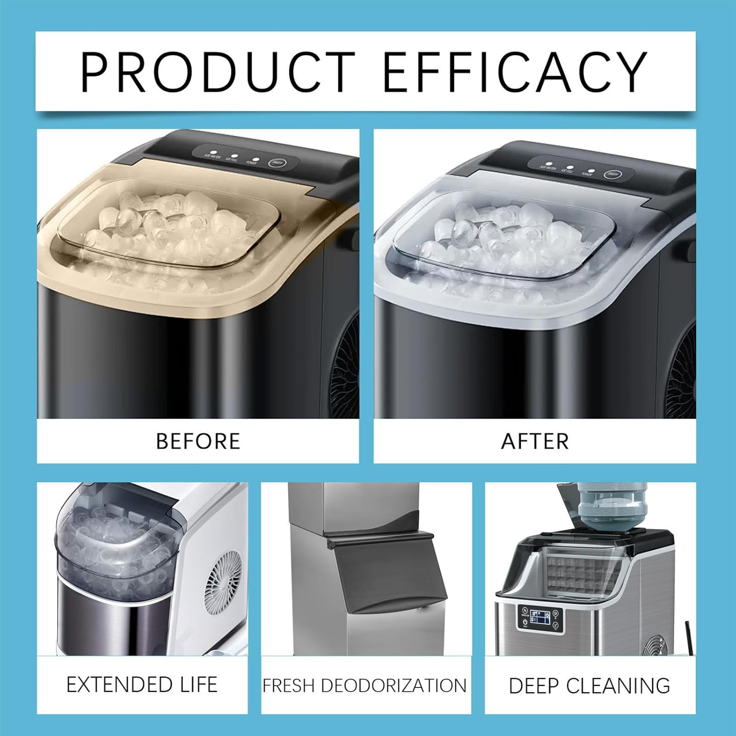 Ice Maker Cleaner Tablets, 12 Pieces Descaling Ice Maker Cleaning Tablets, Small Appliance Parts & Accessories, Stain Removal Products for Most ICES Makers image number 3