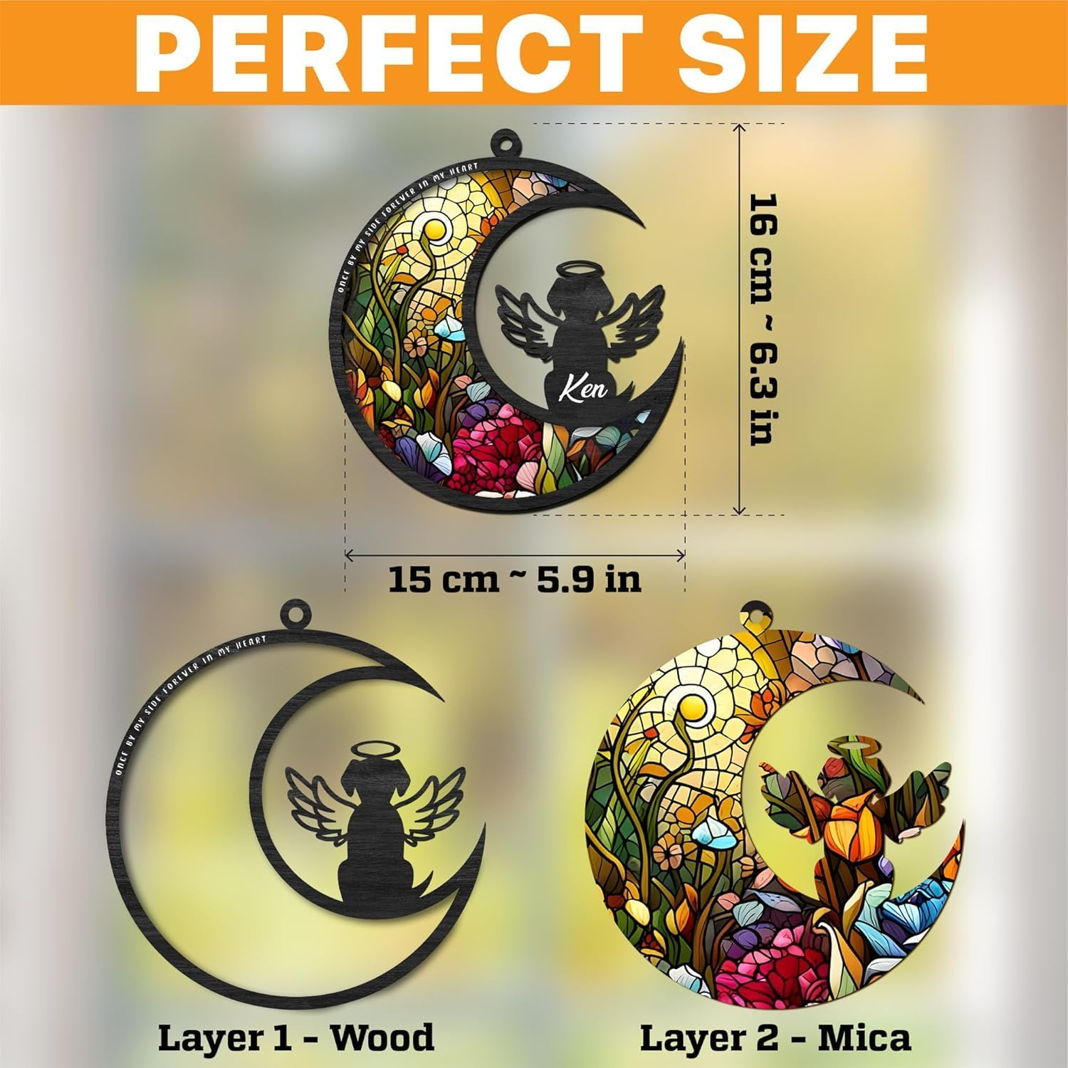 Dog Memorial Suncatcher, Personalized with Name Date Suncatcher, Pet Loss, Stained Glass Light Catcher, Gifts for Dog Lovers, Memorial Ornament Loss of Pet Sympathy Gift