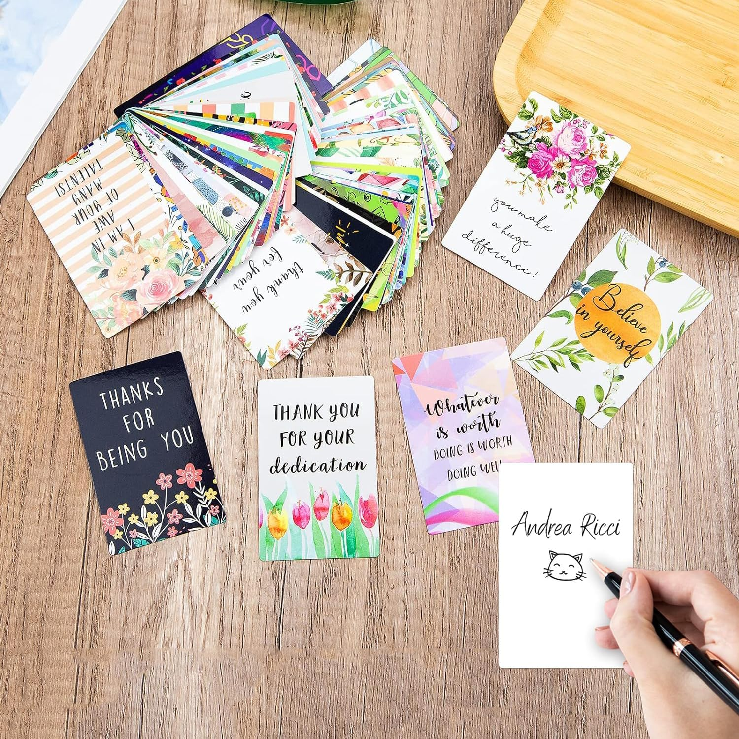 72Pcs Motivational Encouragement Quote Cards Inspirational Cards Positive Kindness Card Small Mini Encouragement Card for Women Students Girls Teens-8.3X5.3Cm image number 5