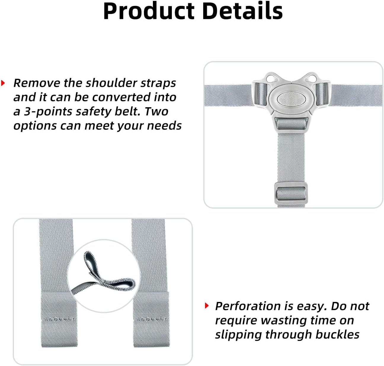 High Chair Straps, Replacement Harness Straps for Most 5 Point High Chairs image number 3