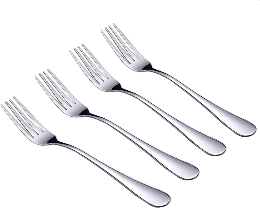 MAKAWER Flatware Dinner Forks Stainless Steel Cake Fork Top Food Grade Fruit Dessert Fork Table Forks Mirror Finish & Dishwasher Safe Set of 6, 7.2Inch image number 4