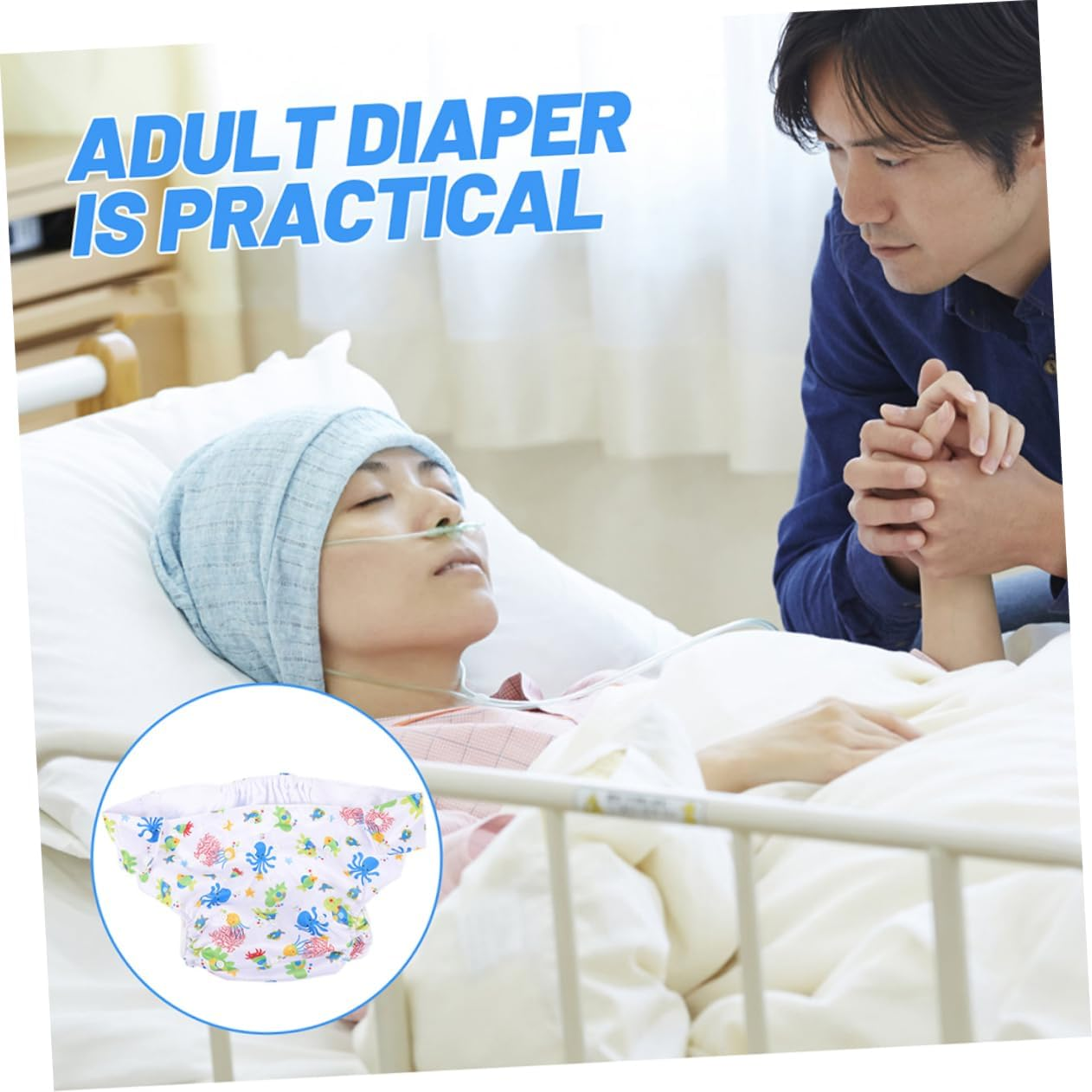 2Pcs Adjustable Reusable Adult Cloth Diapers with Snaps for Incontinence Leakproof Large Coverage Washable Swim Nappies for Seniors Disability Postpartum Care image number 1