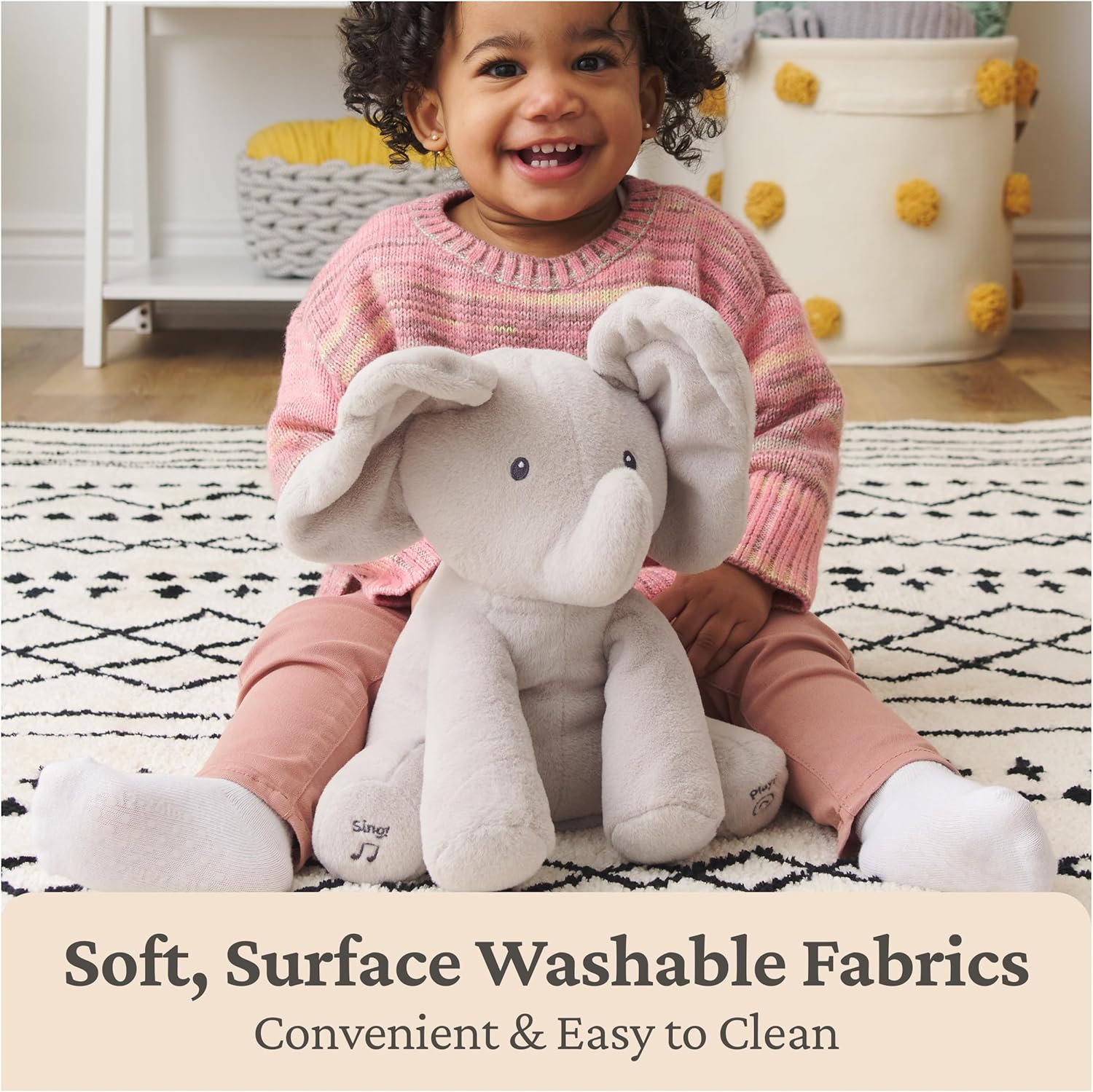 GUND Animated Flappy the Elephant Stuffed Animal Plush, Gray, 12 Inch (4053934) image number 5