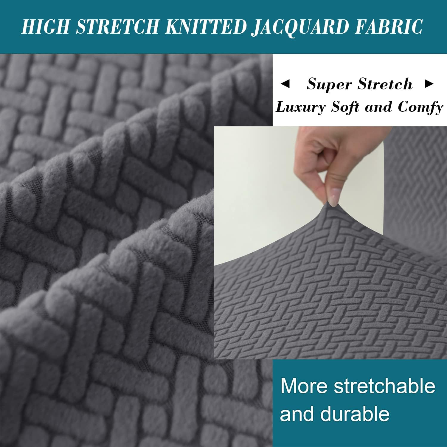 HFCNMY Bar Stool Covers,4 Pack Stretch Bar Stool Covers with Backs Jacquard Bar Stool Chair Covers Barstool Covers Slipcovers with Back Pub Counter Stool Chair Covers with Elastic Bands Dark Gray image number 6