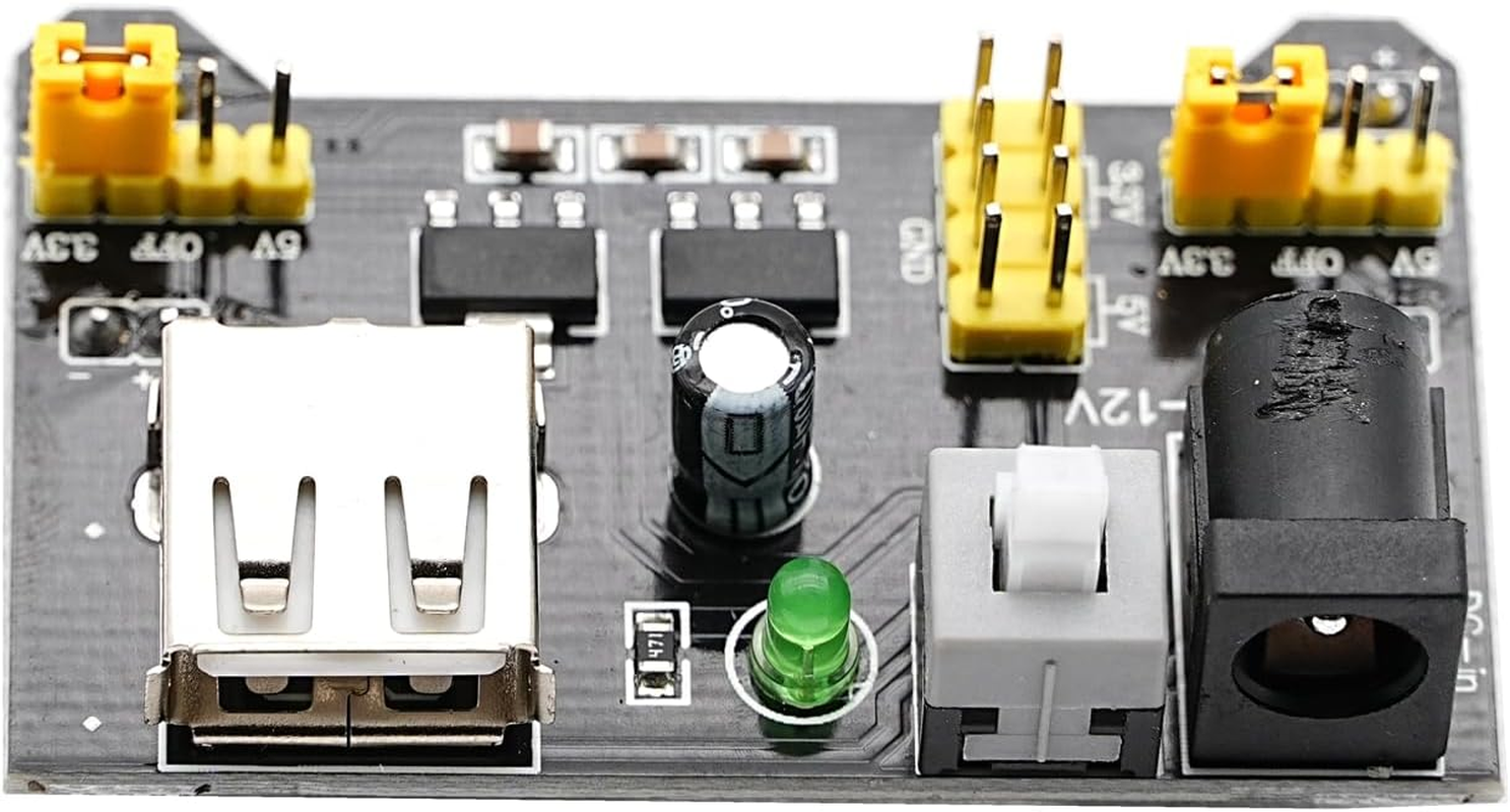DIGISHUO 5Pcs 3.3V 5V MB102 Breadboard Power Supply Module DC 6.5-12V USB | for Arduino Solderless Bread Board Project image number 5