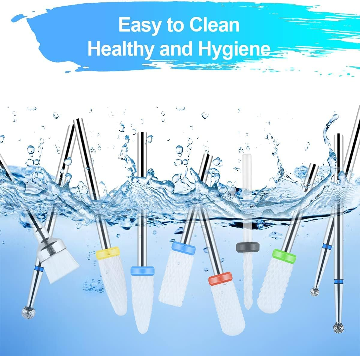 URAQT Ceramic Nail Drill Bits Sets, 10 Pcs Electric Nail Drill Bits Kit 3/32", Professional Cuticle Polishing Bits for Acrylic Gel Nails, Electric Nail Files Manicure Pedicure Drill Tool image number 6