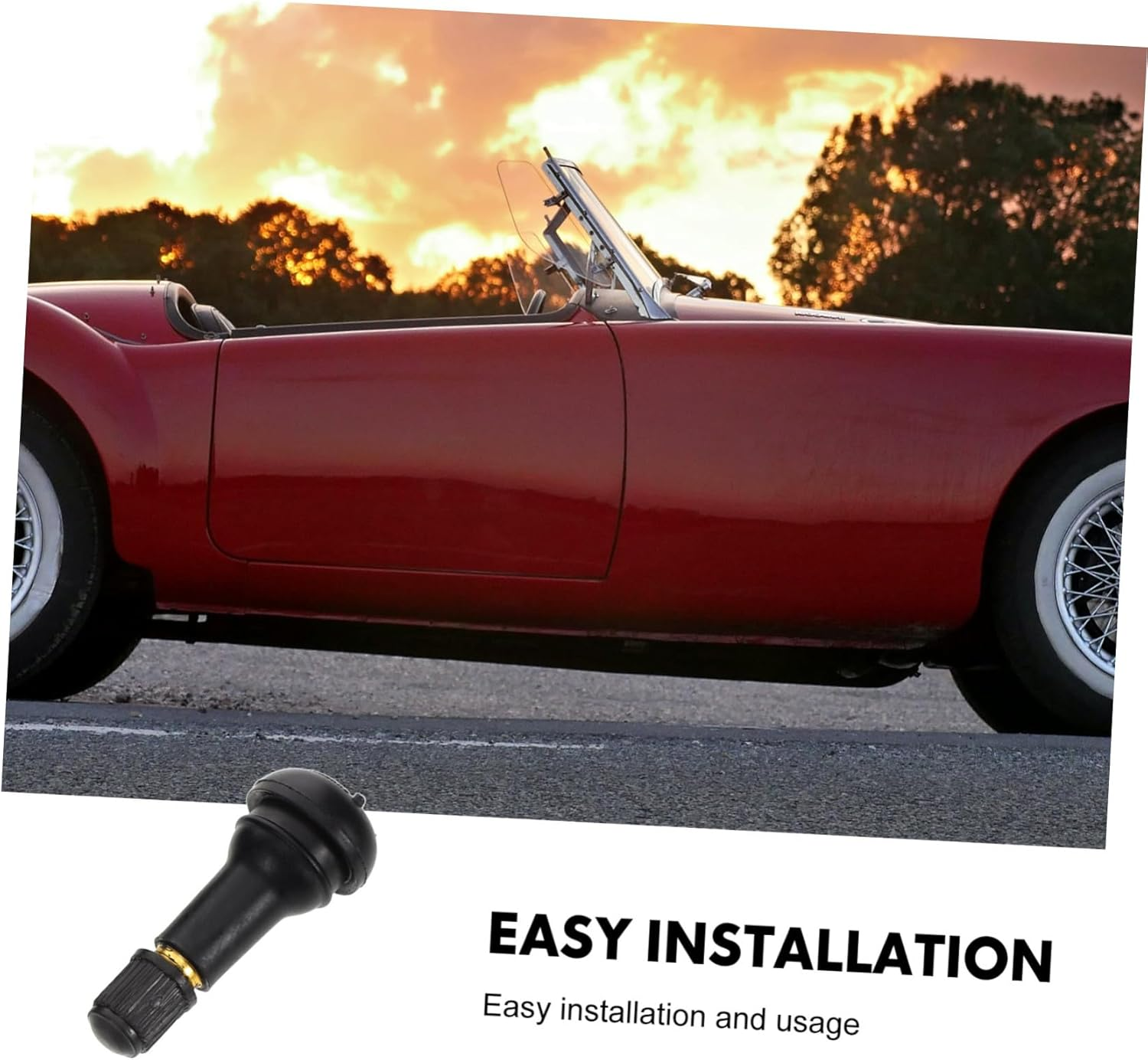 LOORGVEL 100Pcs Robust Tire Valve Stems Tubeless Rubber Valve Stems Automotive Accessories for Car Tyre Replacement image number 4