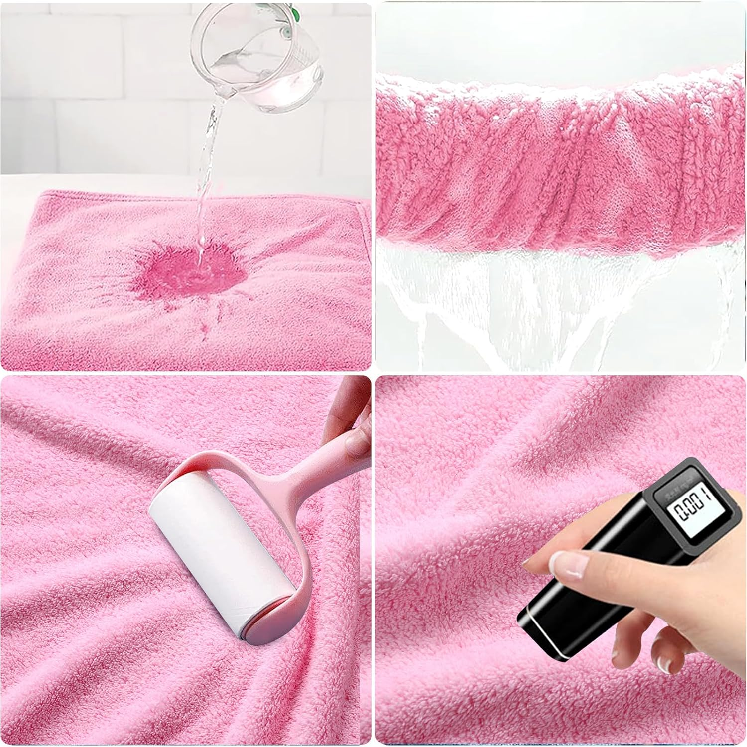 Baby Hooded Towel, 2Pack Baby Blanket,Unique Animal Design Ultra Soft Absorbent and Non-Balling Cotton Baby Bath Towel, for Boy and Girl (Pink) image number 3