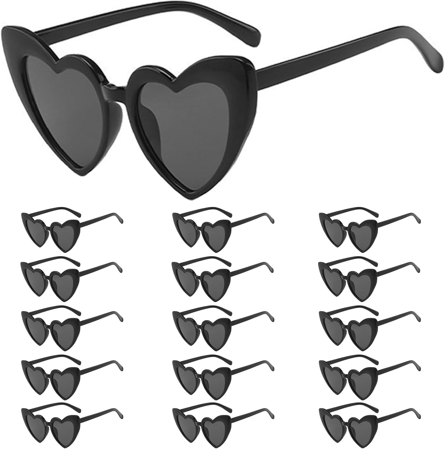 15 Pairs Heart Glasses for Women, UV 400 Protection Heart Shaped Glasses, Cute Heart Glasses Vintage Style Eyewear for Ladies, Fashion Party Decorations Supplies for Wedding Bachelorette