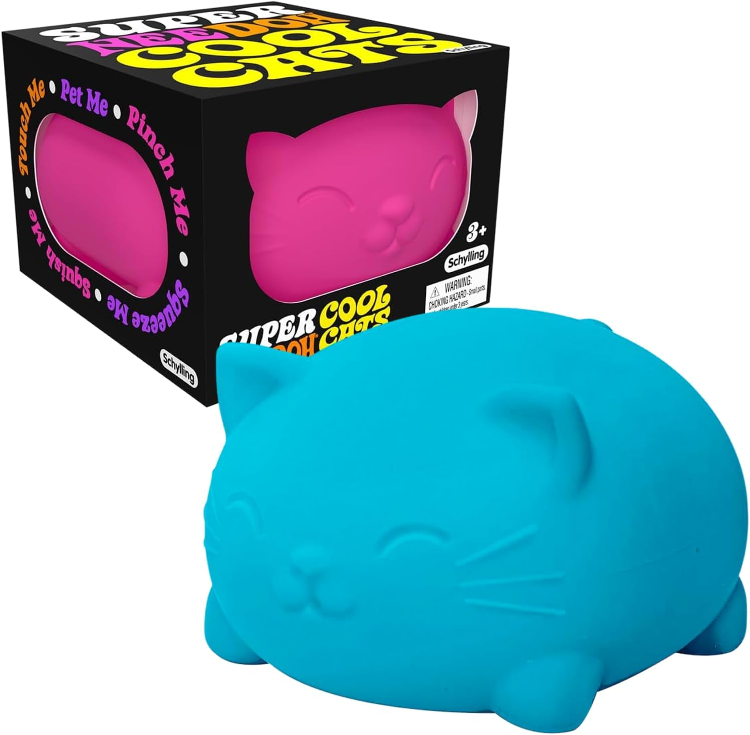 Needoh Cool Cats Super - Jumbo Stress Ball, 4.5 Inches, Groovy Sensory Toy, Soft & Squishy for Relaxation, Available in 4 Bright Colours, Assorted, Ages 3+ image number 3