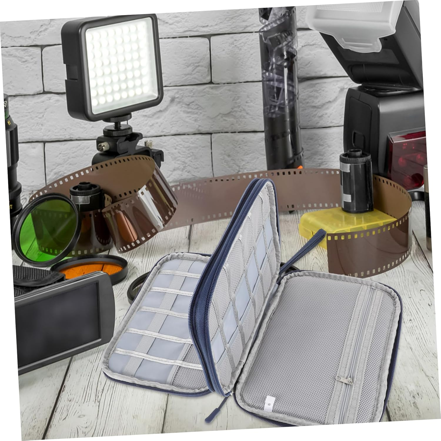 Gadpiparty Travel Storage Organizer Bag Canvas Hanging Toiletry Bag Cord Organizer for Electronics