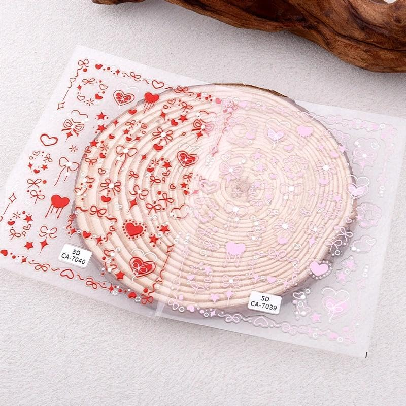 Heart Bow Nail Stickers for Women Girl Christmas Birthday Gifts for Daughter Granddaughter Valentine'S Day Gifts for Girlfriend Gf Star Christmas Manicure Decorations for 2 image number 1