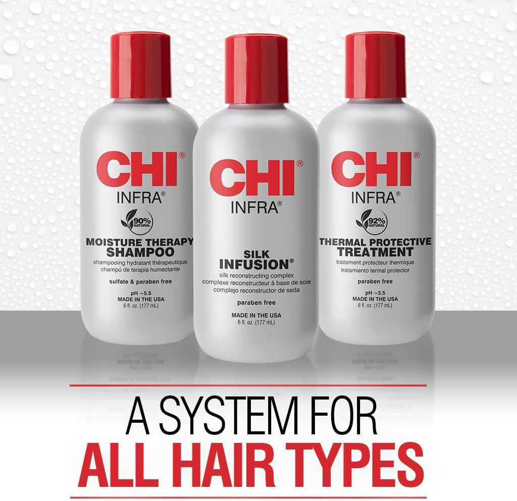 CHI CHI Infra Trio Kit for Unisex 3 Pc 6Oz CHI Silk Infusion, 6Oz CHI Infra Shampoo, 6Oz CHI Infra Treatment image number 1