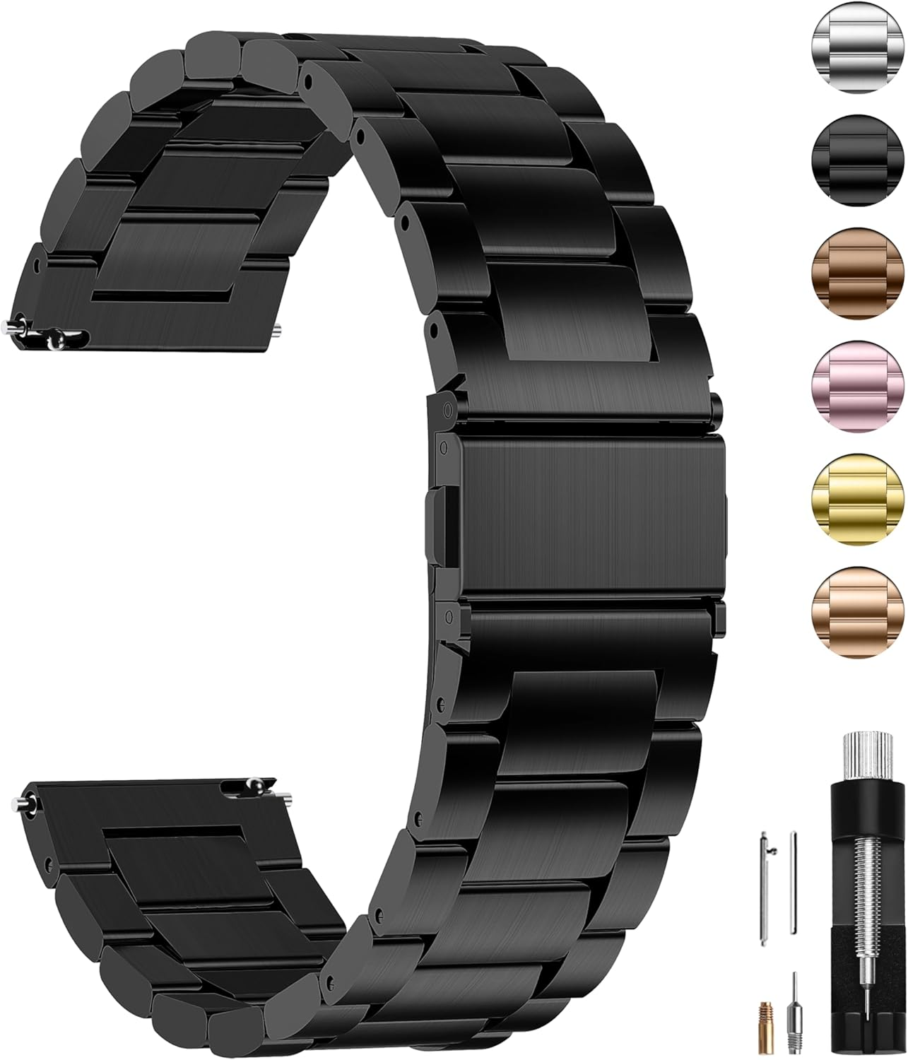 Fullmosa Quick Release Watch Strap, Stainless Steel Watch Band 16Mm, 18Mm, 20Mm, 22Mm or 24Mm