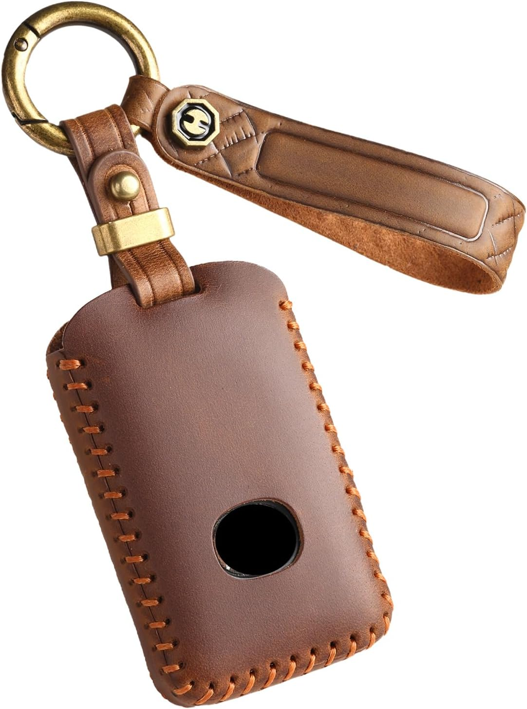 Ontto Cowhide Car Key Cover Fit for Mazda 2 3 6 Sedan Wagon Roadster CX-8 CX-5 CX-30 CX-3 MX-30 CX-60 Handmade Leather Key Case Holder Keyring Key Chain Smart Key Shell Accessories