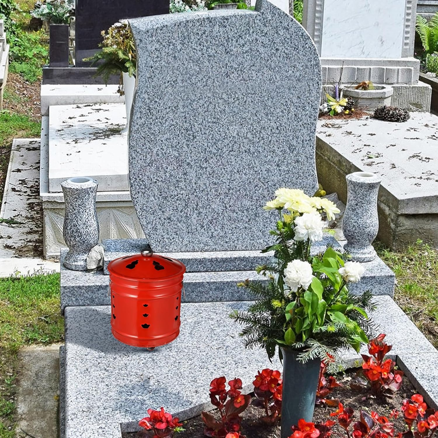 Kisangel Enamel Burn Barrel Paper Incinerator Bucket 6# Random Top Bead Design Portable Outdoor Worship Furnace for Home and Ceremonies image number 5