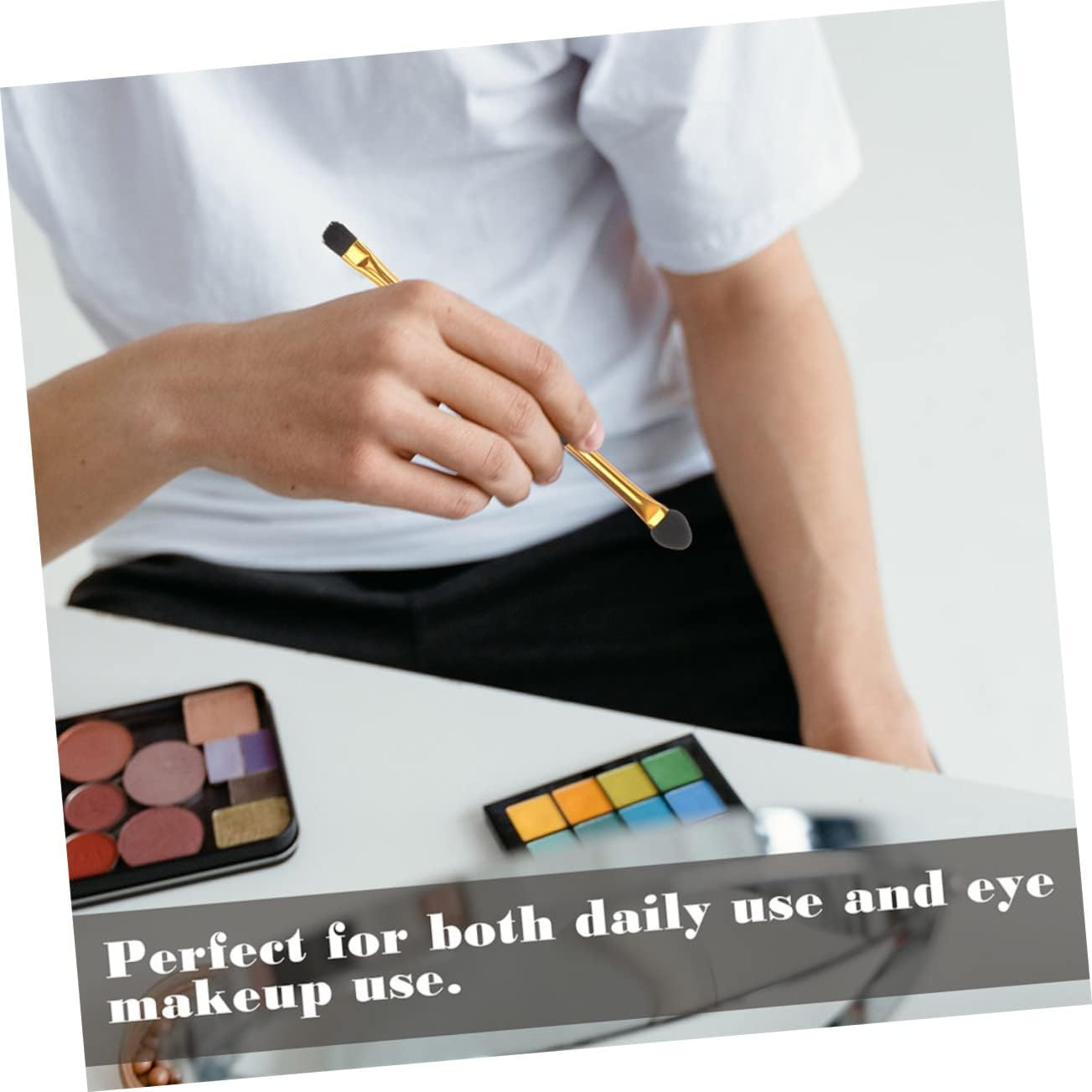 ARTSEWPLY 20Pcs Double-Ended Eyeshadow Brush Makeup Brush Set Professional for Women Eye Shadow Application and Beauty Supply image number 2