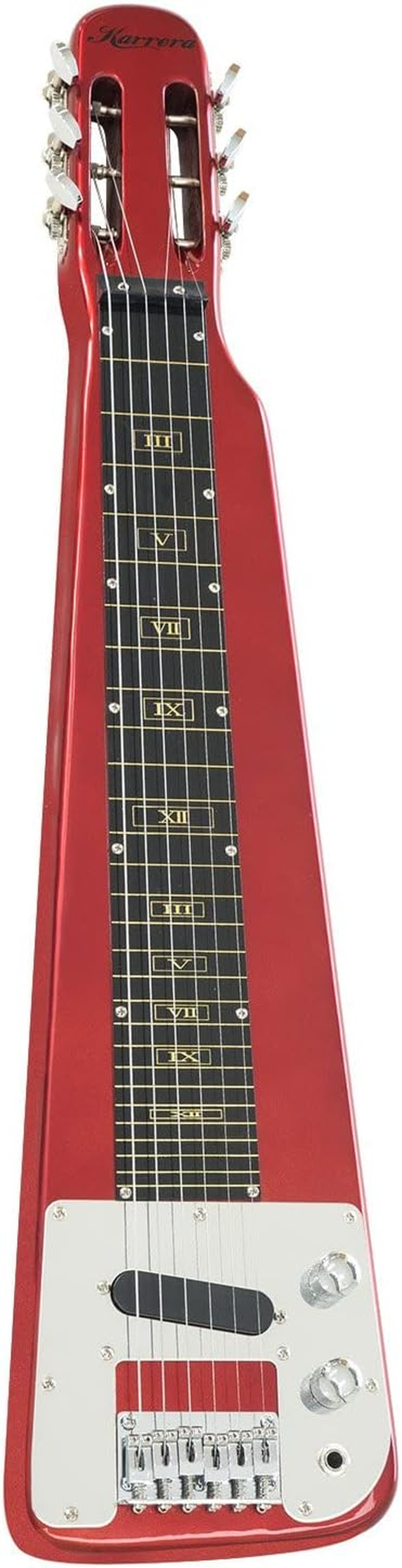 Karrera Guitar 6 String Lap Steel Slide Hawaiian and Blues Music - Metallic Gold
