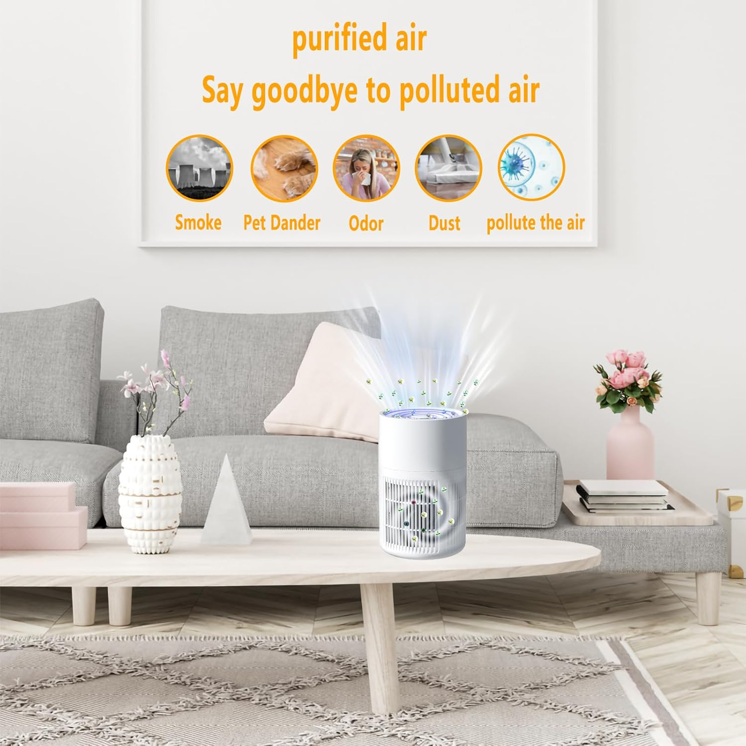 Air Purifier for Bedroom Air Cleaner,H13 HEPA Filters Purifiers,Aromatherapy Tablets with Addition of Essential Oils to Improve Sleep,Portable 20Db Quiet Air Filter Purifier,Home,Office,And Car Use image number 2
