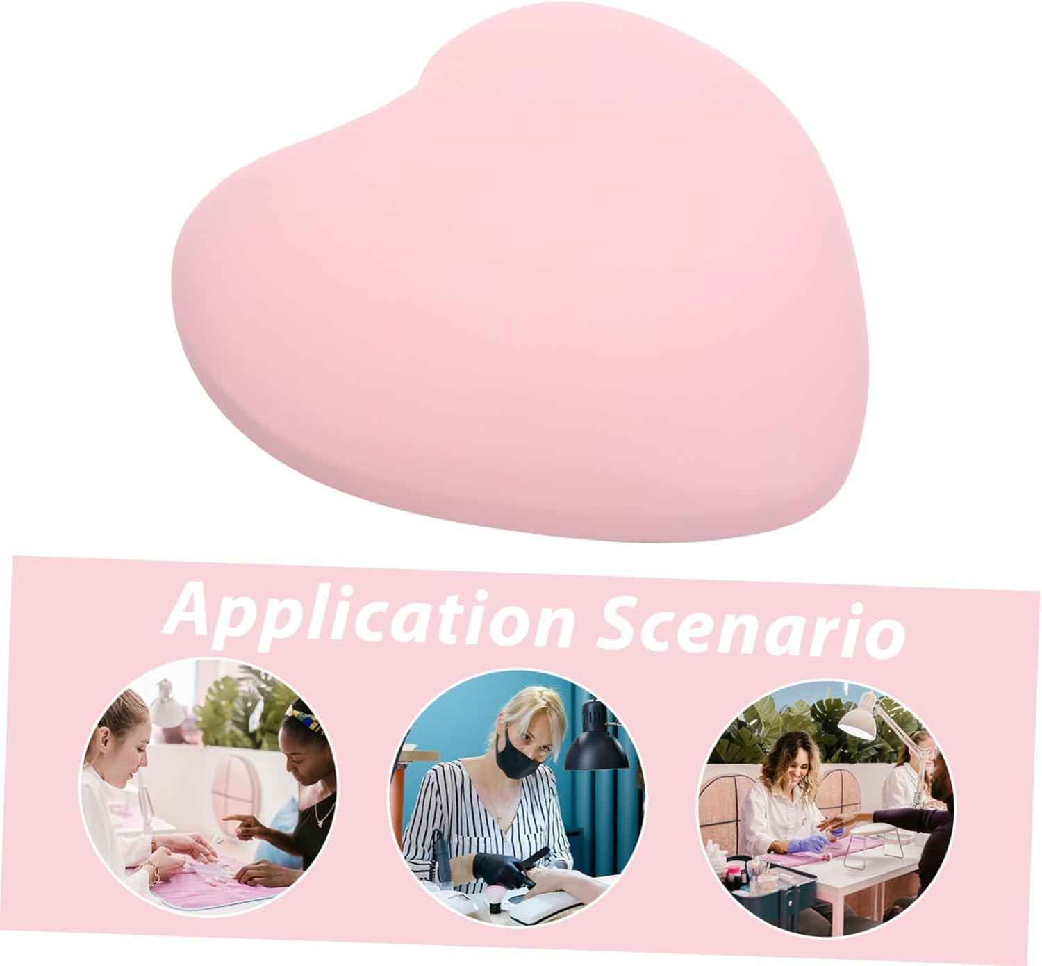 Healvian Manicure Hand Pillow Heart Shaped Nail Arm Rest Soft Nail Mat Beauty Salon Hand Rest Pillow Portable image number 3