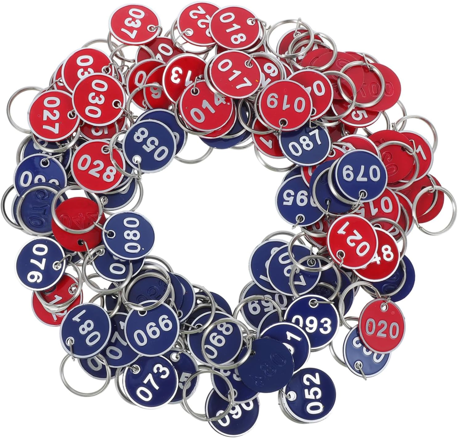 TEMPNAP 100Pcs Aluminum Alloy Key Tags with Split Rings Metal Luggage Identifier Labels for Travel Bags Suitcases Hotel Dormitory Sauna Locker Organization image number 1