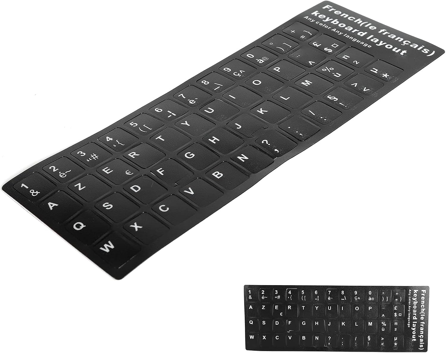 French Keyboard Sticker, Waterproof PVC Laptop Desktop PC Replacement Stickers for 10-17 Inch Keyboards