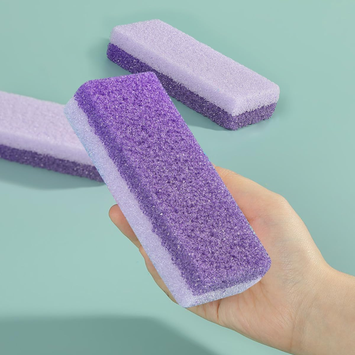 2Pcs Foot Scrubber, Care Pumice Stone for Feet, Professional Pedicure Tools, Callus Remover, Foot File, Foot Exfoliator Exfoliating Tool for Feet with More Dead Skin and Callus (Purple)