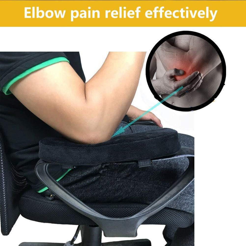 Traderplus 2 Pcs Memory Foam Chair Armrest Pads Cushion Cover Elbow Pillow for Forearm Pressure Relief image number 2