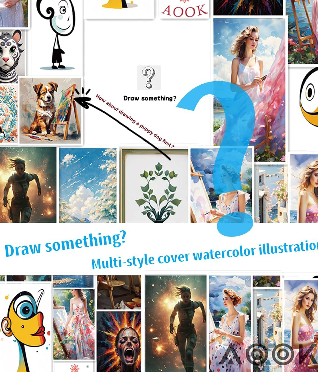 AOOK A3 Watercolor Paper Pad, 11.69X16.53 (140Lb/300Gsm) 20 Sheet Mixed Paper Mat, Top Packaging, Fine Texture, Suitable for Watercolor and Acrylic Art Mats (SX004 A3) image number 1