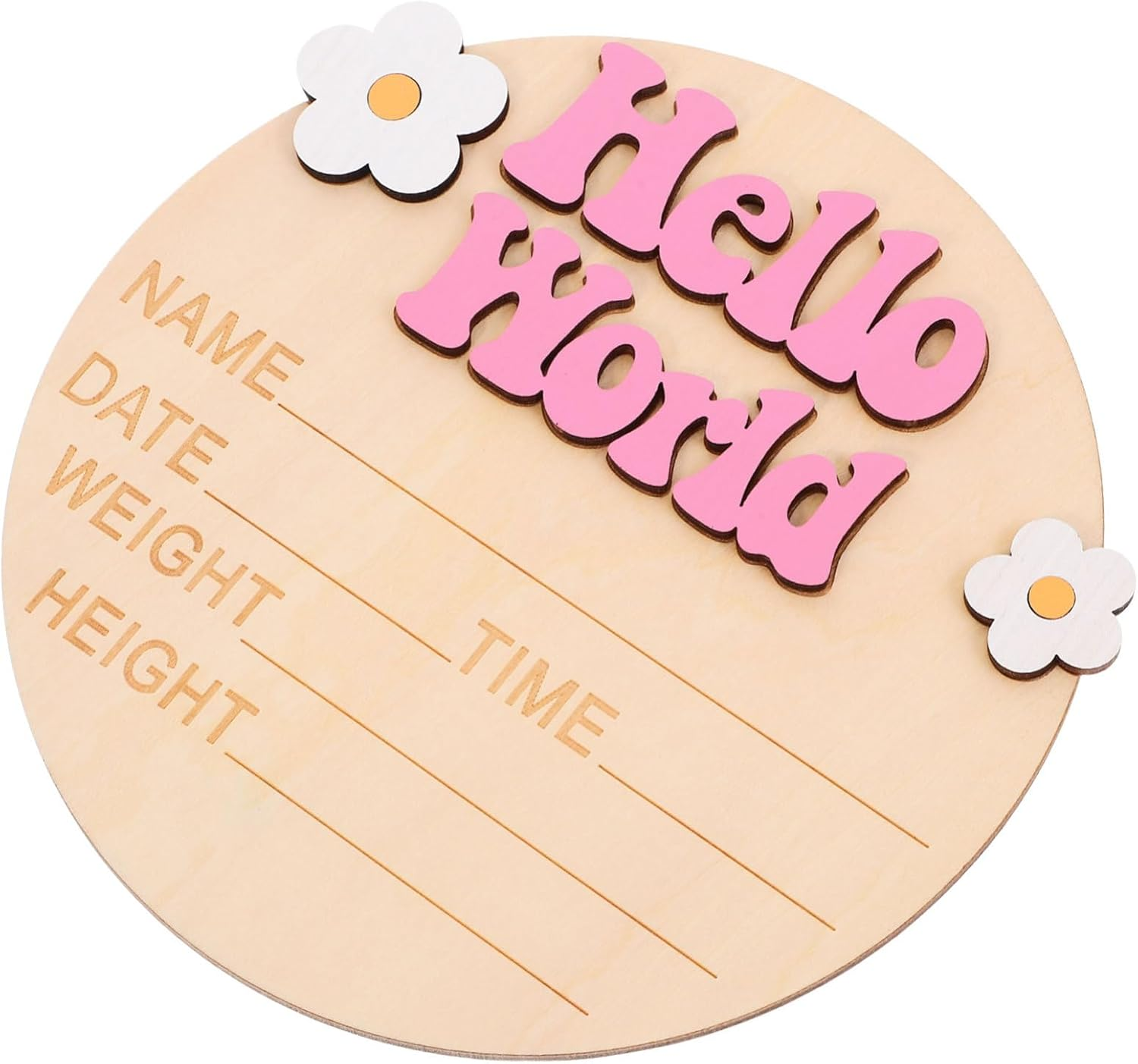 Yardwe Welcome Sign Milestone Announcement Board for Newborn Nursery Decor Name Plaque for Showers Parties Celebrating Growth