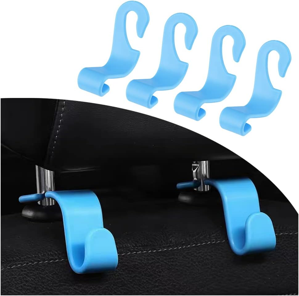 Utility Car Headrest Hidden Hook 33Lb(Max) Car Hooks for Purses and Bags,Hard Hat Holder for Truck Seat Hanger Storage Organizer for Coats,Umbrellas,Grocery Bags,Handbags Universal Car Accessories