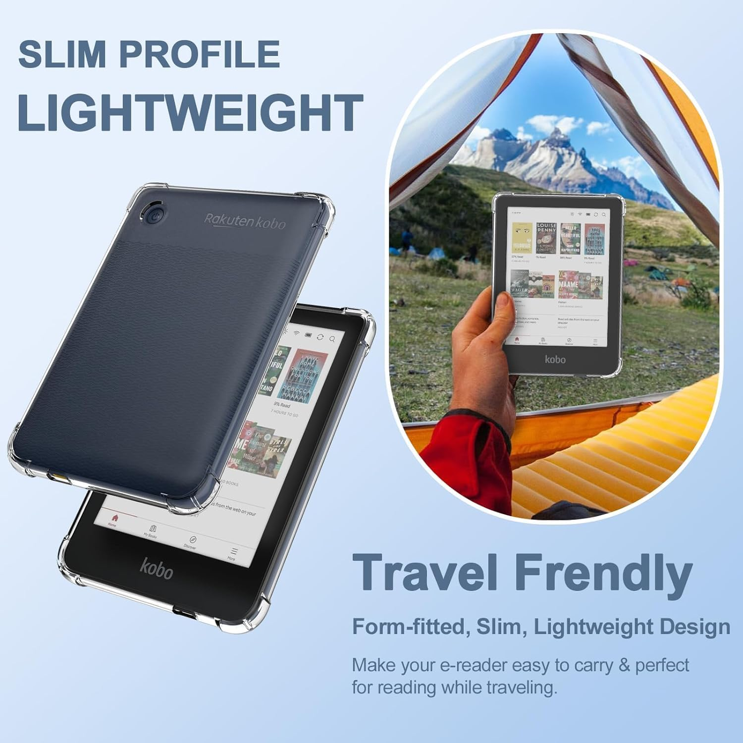 T Tersely Crystal Clear Case Cover for Kobo Clara Colour/Kobo Clara BW 6 Inch (2024), Shockproof Thin Silicone Transparent Case, Ultra Clear, Shockproof Bumper Cover image number 4