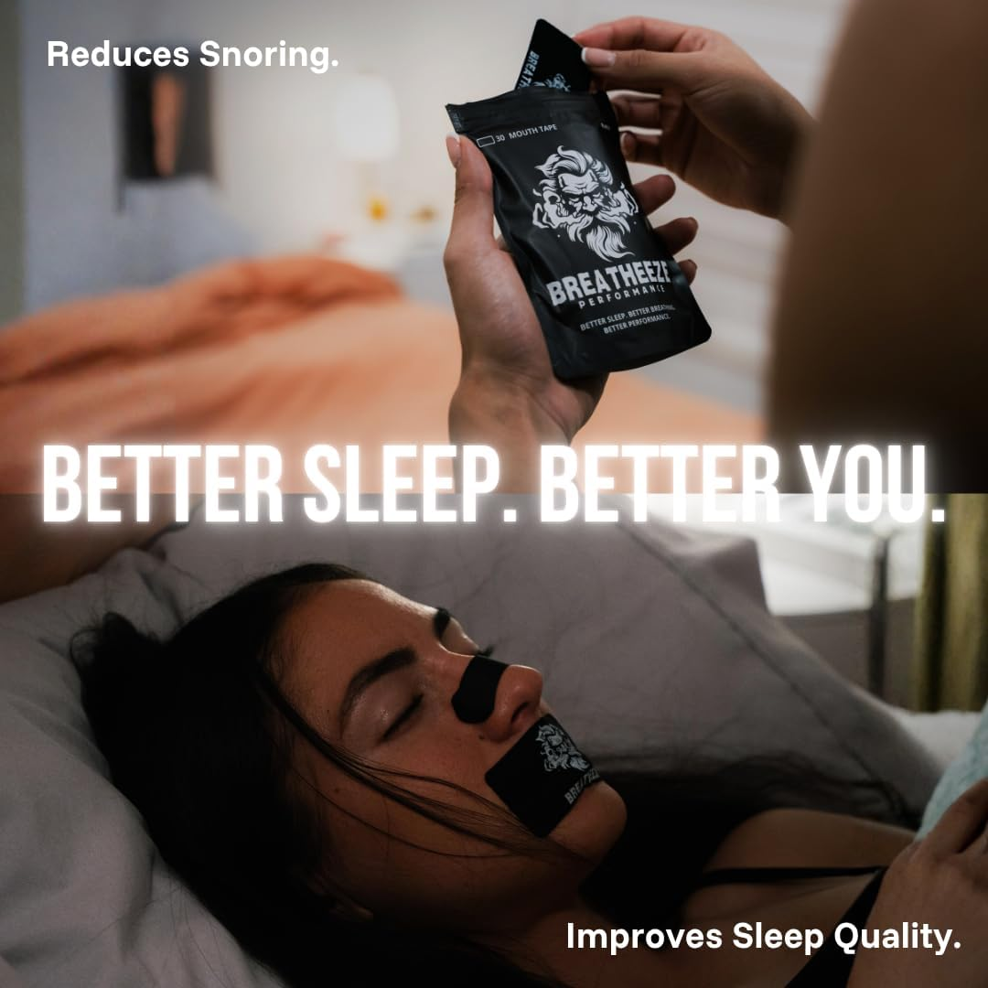 Breatheeze Black Extra Strength Nasal Strips (30 Pack) &ndash; Sweat-Proof Nose Strips for Athletes, Sleep, Snoring Relief & Recovery | Premium Adhesive for Training, Running & Deeper Restful Sleep image number 3