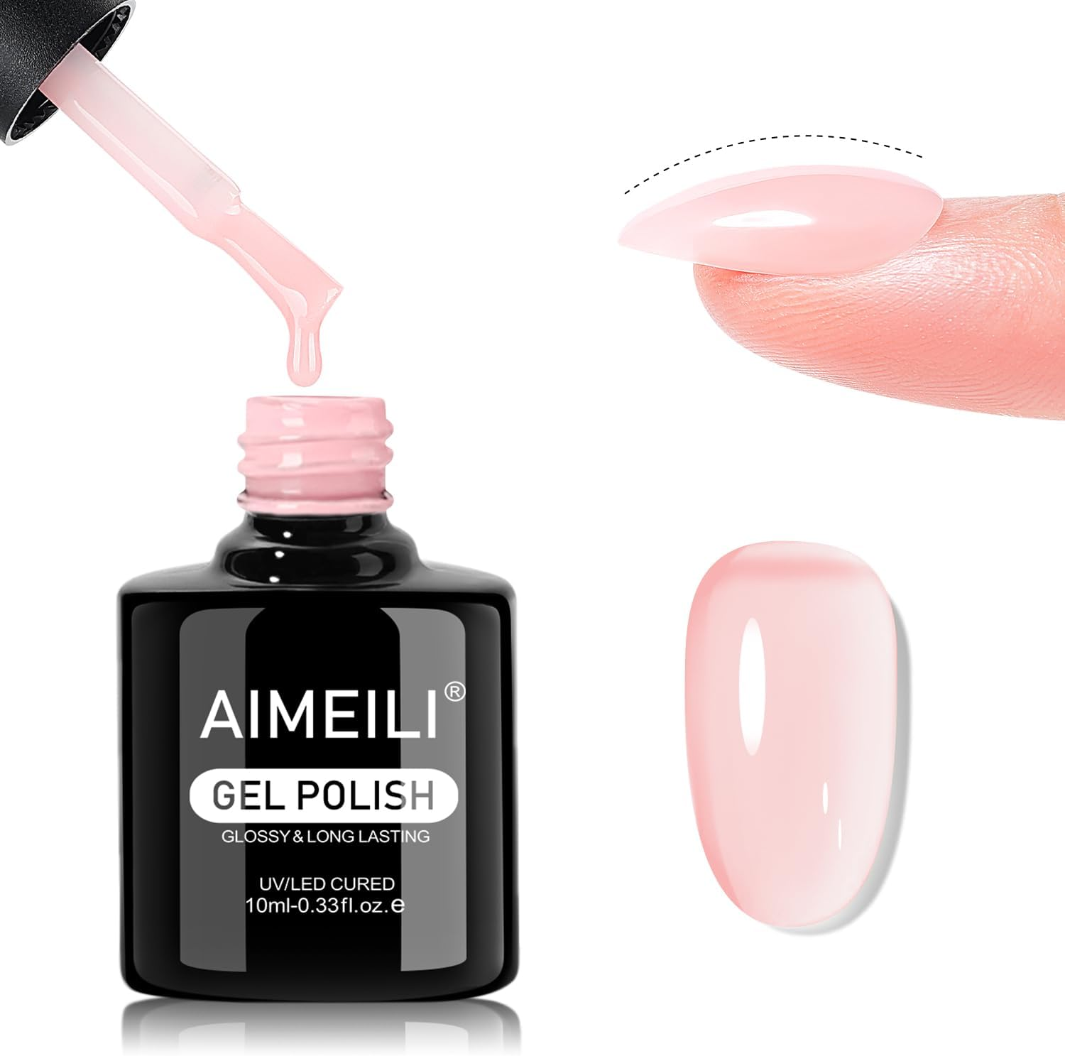 AIMEILI Gel Nail Polish Pink Color VC1007