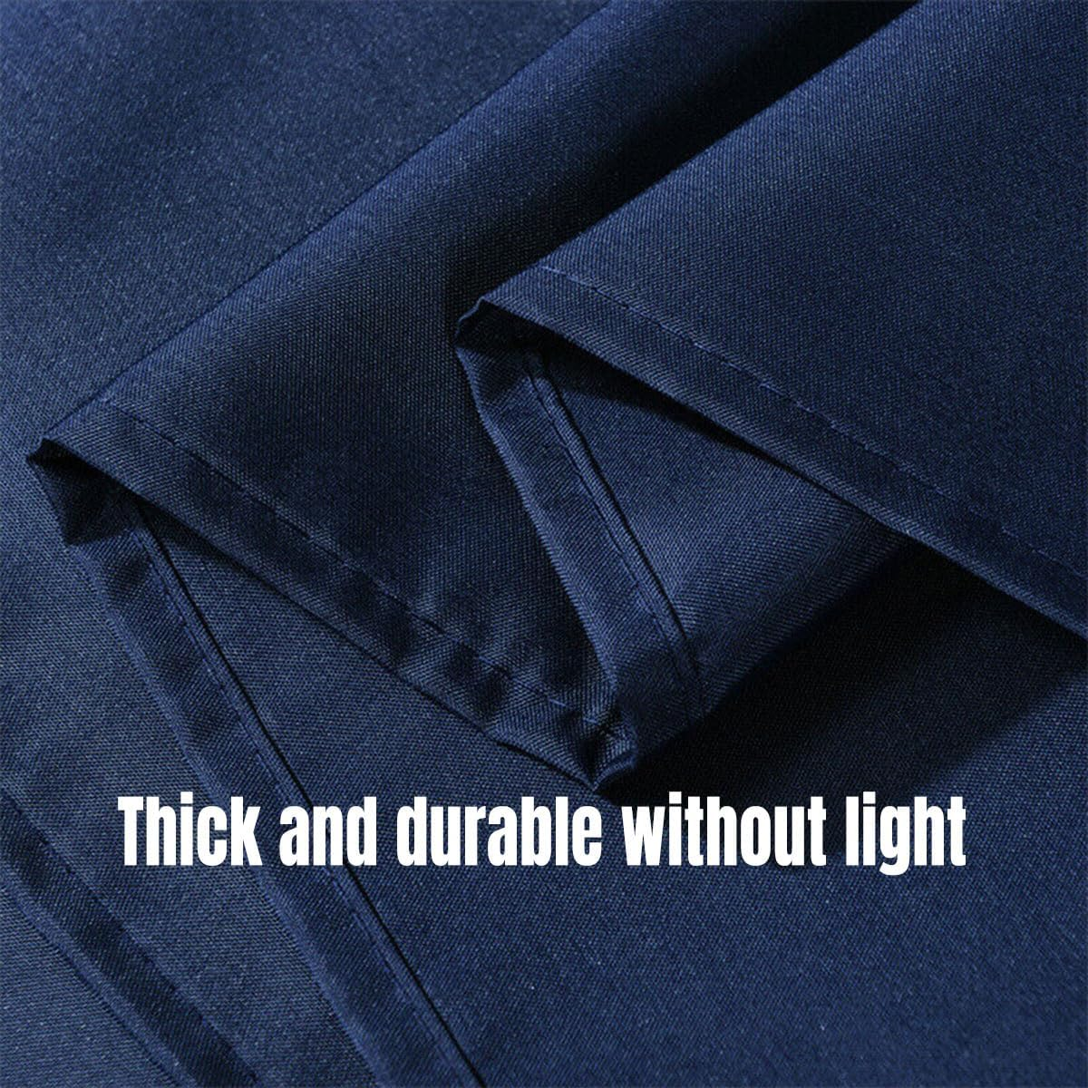 AIMALL Thickened White Fabric Shower Curtain, Polyester Waterproof Hotel-Grade Liner, Plain Color, Durable & Easy Care - Shower-Curtain-Blue image number 6