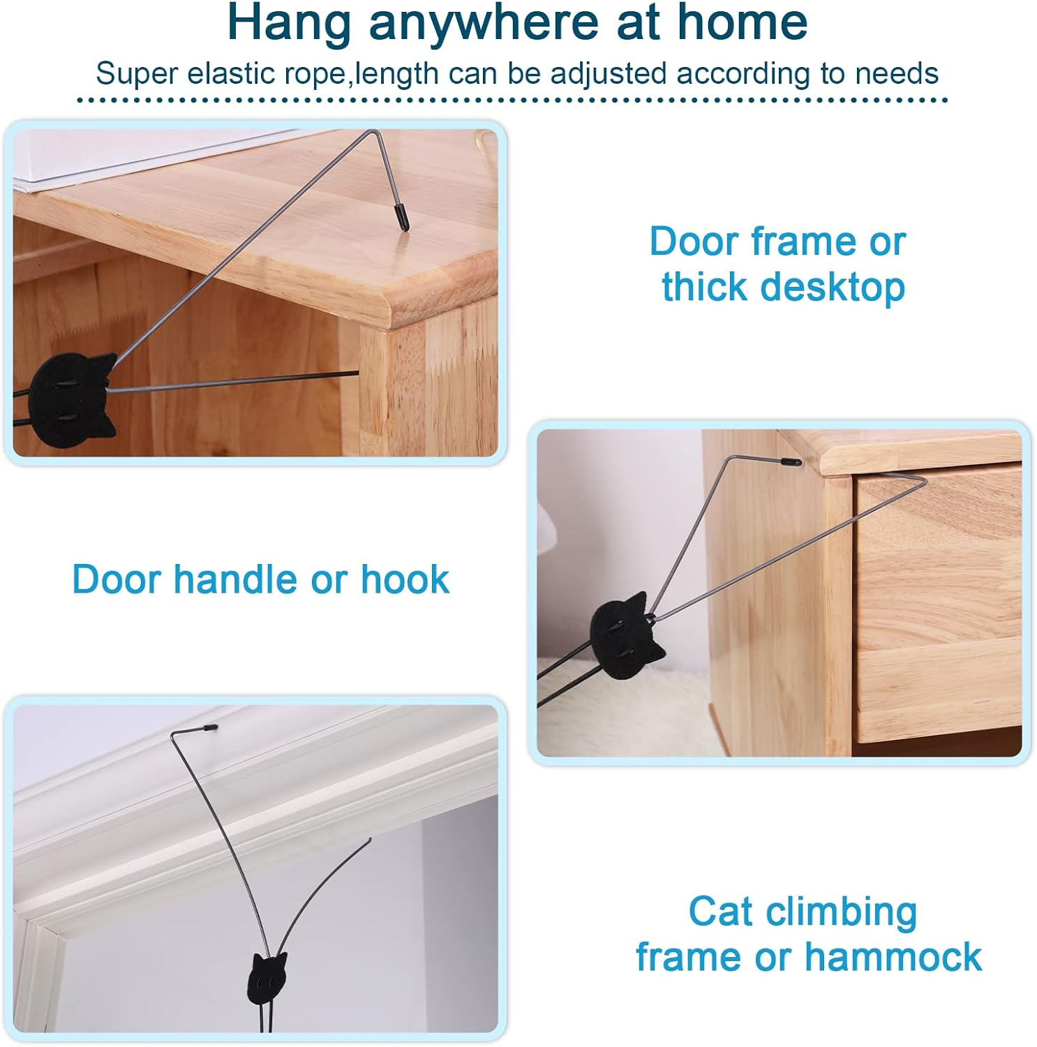 2 Packs Door Hanging Cat Toy,Interactive Cat Toy Mice, Cat Toy Chasing Exercise Entertain Toy Hanging Door Cat Toy Mouse Teaser Toys for Indoor Cat Kitten