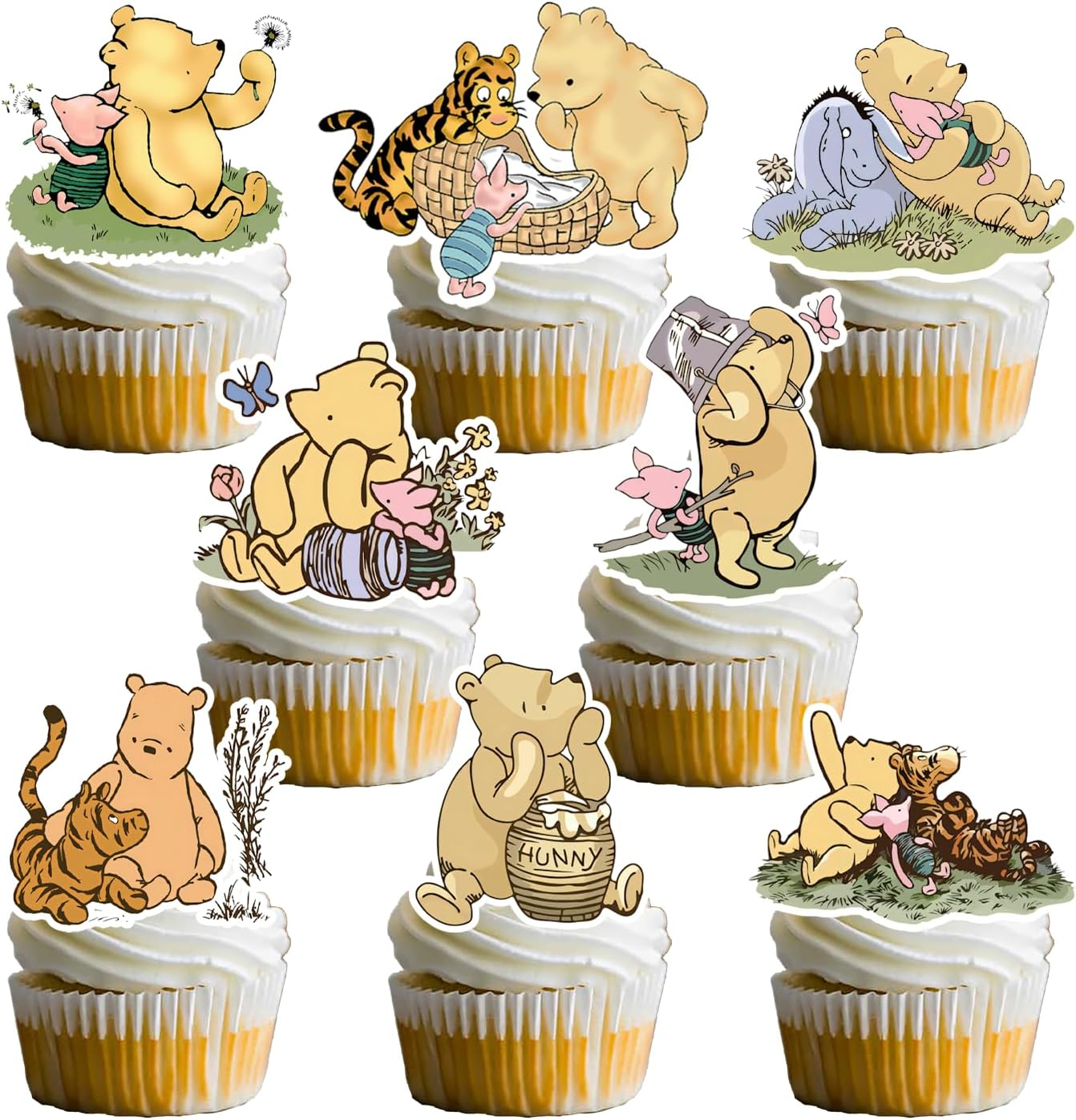Bear Cupcake Toppers for Birthday Party Cupcake Decorations Baby Shower Supplies (48PCS) image number 1