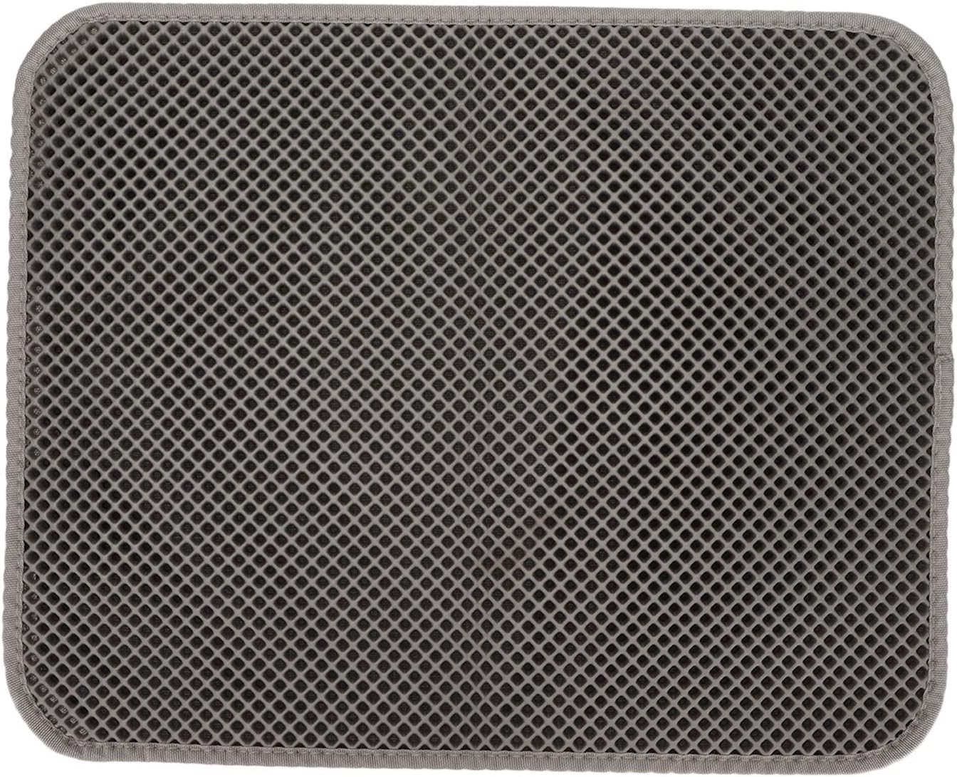 Cat Litter Mat, Double Layer, Prevents Slipping, Waterproof EVA Cat Litter Tray Mat, Honeycomb Litter Collection Mat, Easy to Clean, Urine Density Mat for Litter Control (Grey)