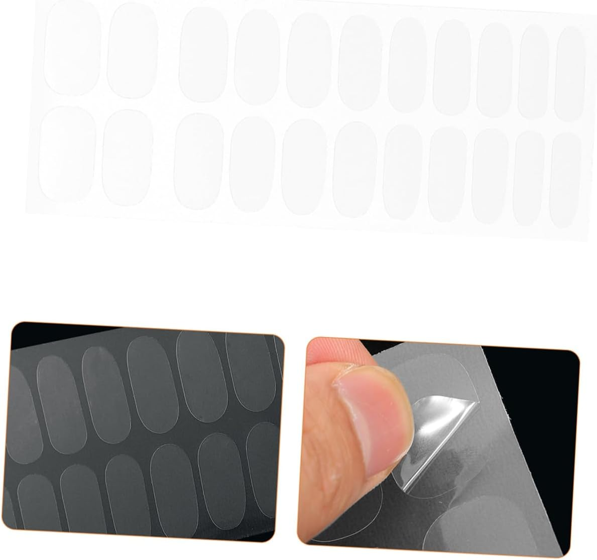 TEHAUX 4 Sheets Nail Adhesive Strips Nail Polish Protector Stickers Instant Manicure Wraps for Women and Cuticle Cover image number 1